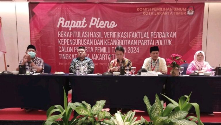 KPU Jaktim Gelar Verifikasi Perbaikan Persyaratan Partai Politik Calon Peserta Pemilu 2024