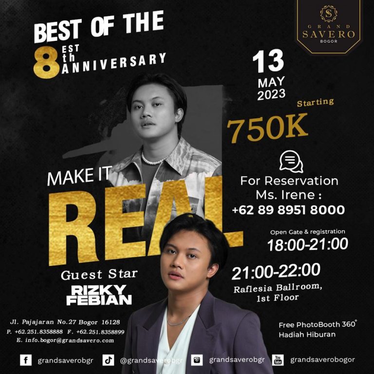 Grand Savero Hotel Bogor Rayakan Anniversary Ke-8 Dengan Musisi Ternama Indonesia